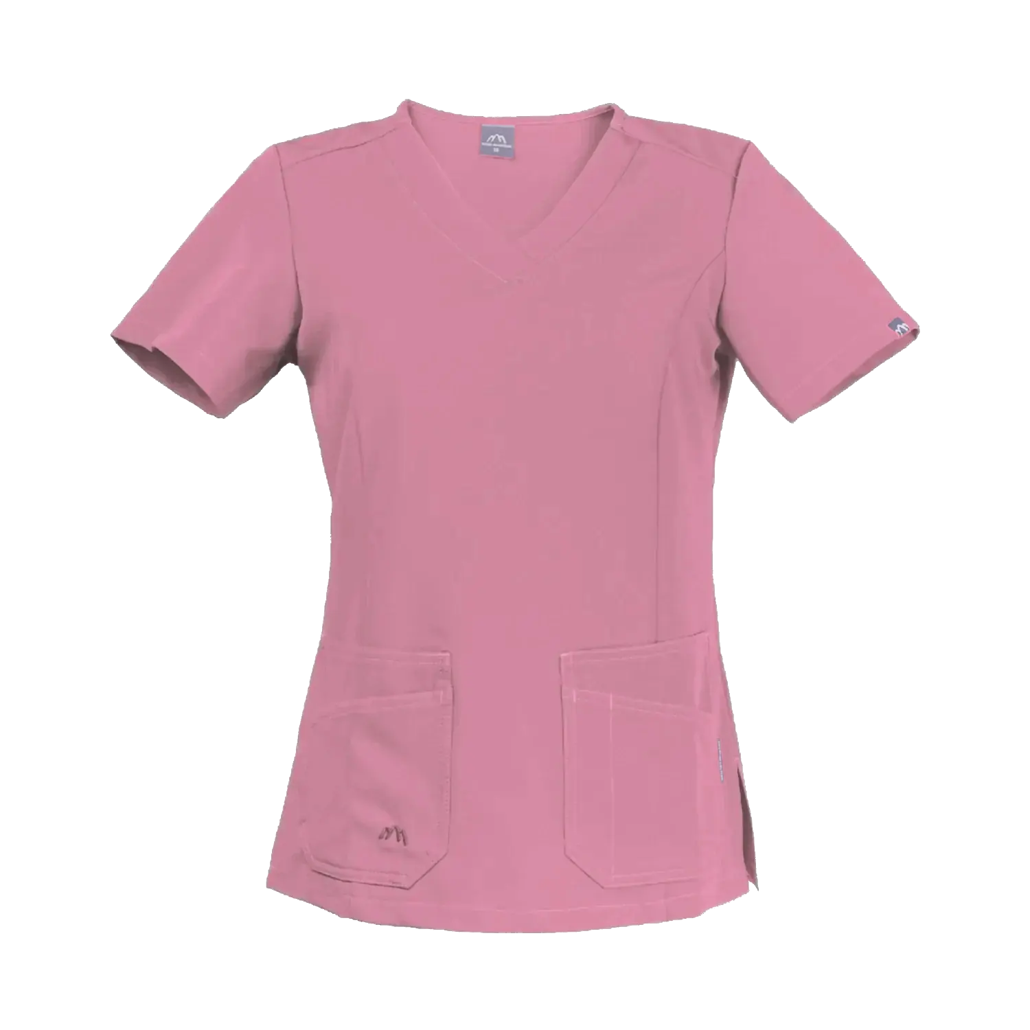 Bluza medyczna damska z krótkim rękawem - kolor ciemny róż