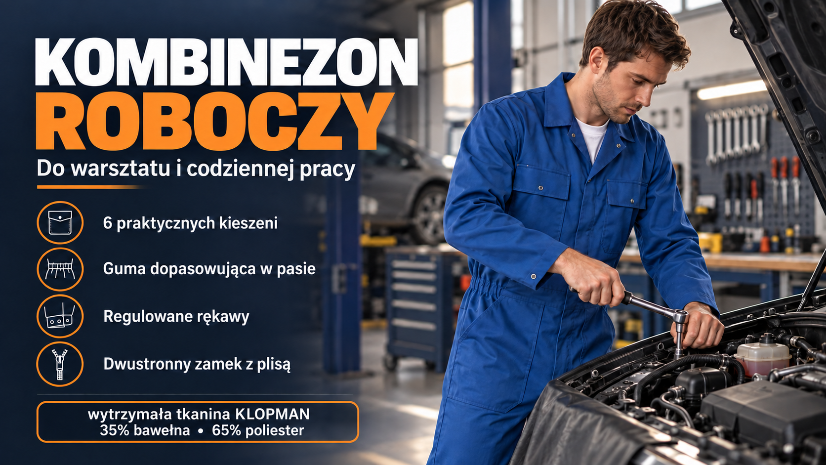 Jednoczęściowy kombinezon roboczy-praktyczny strój dla mechanika i montera