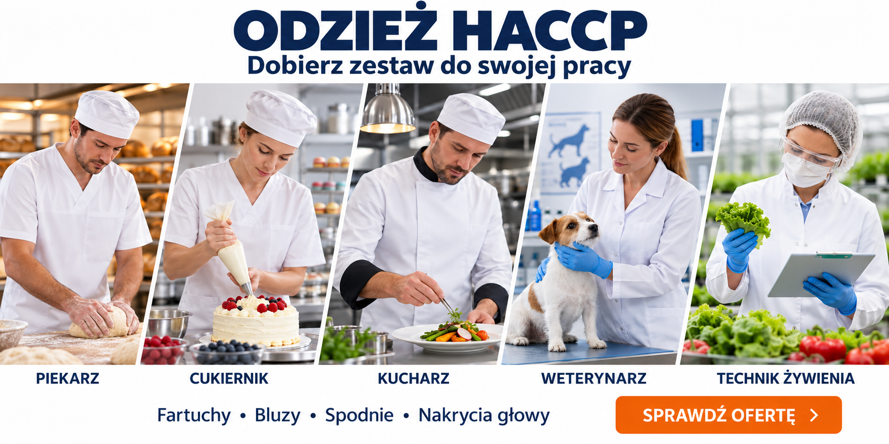Odzież HACCP – czym jest i jak dobrać ubrania do pracy z żywnością?