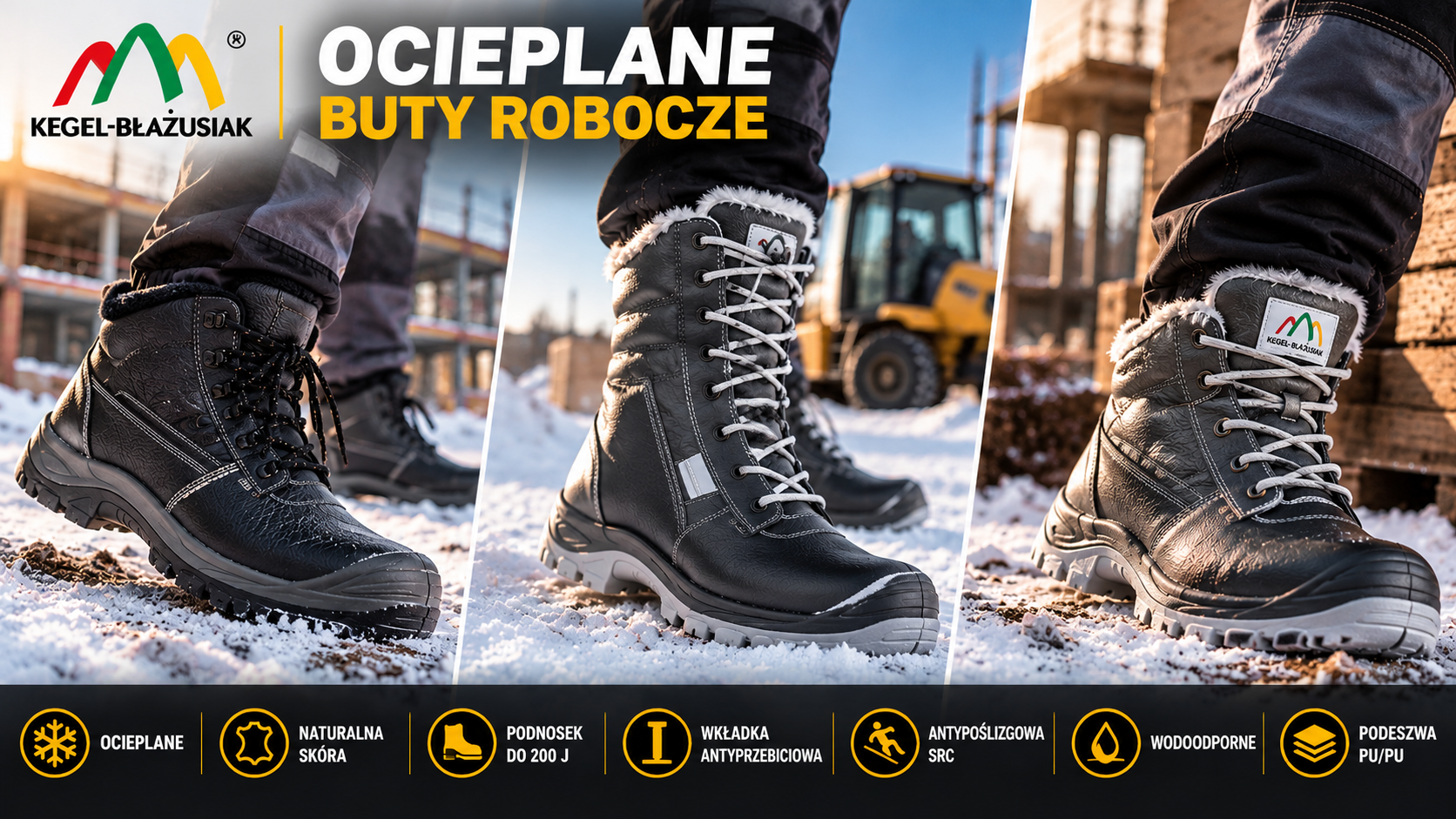 Ocieplane buty robocze – ochrona stóp i komfort podczas pracy w zimnie